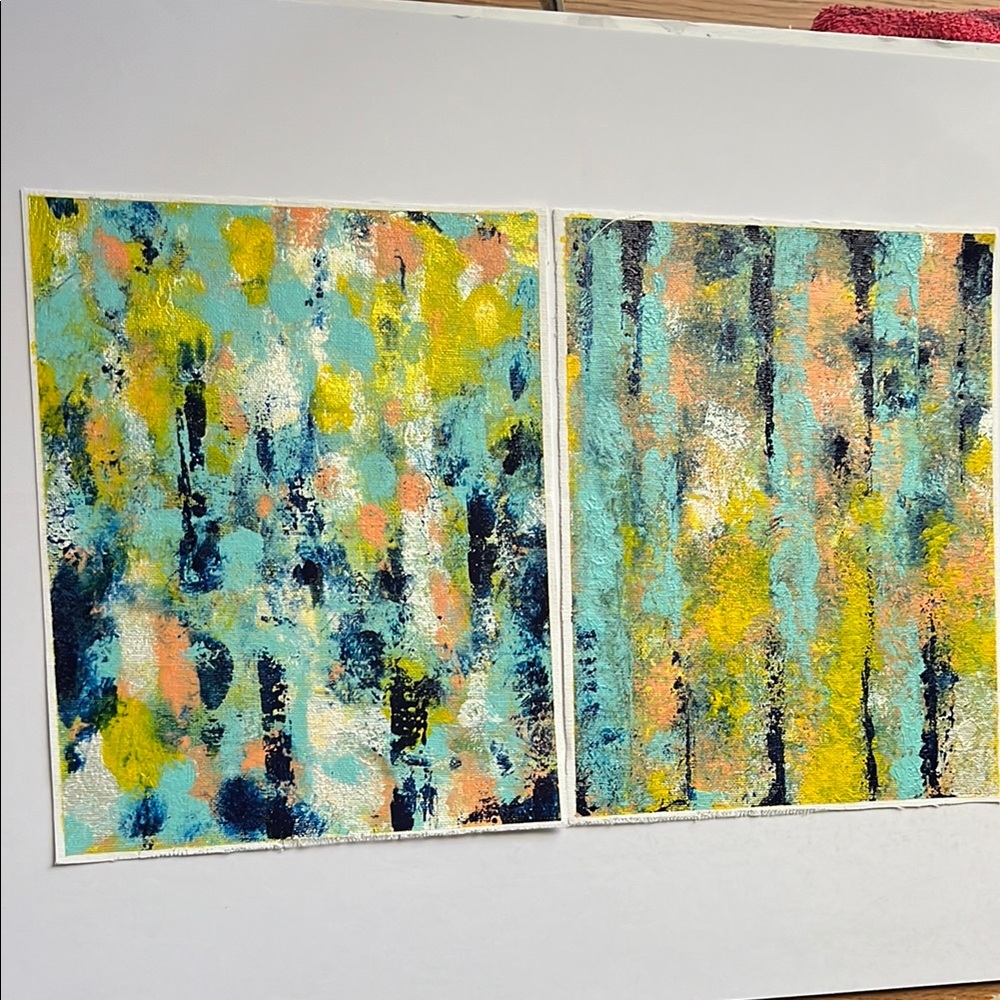 Abstract Art Canvas Set - Blue and Yellow